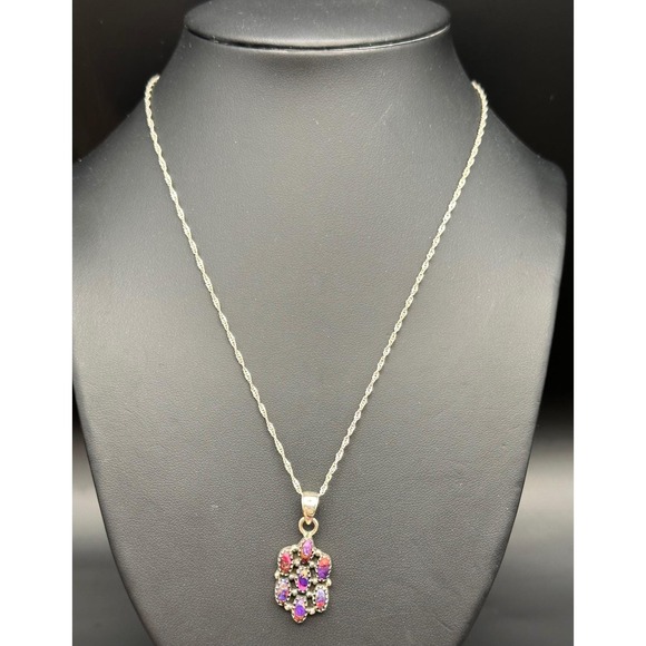 Dahlia Cluster‎ Sterling Silver Necklace